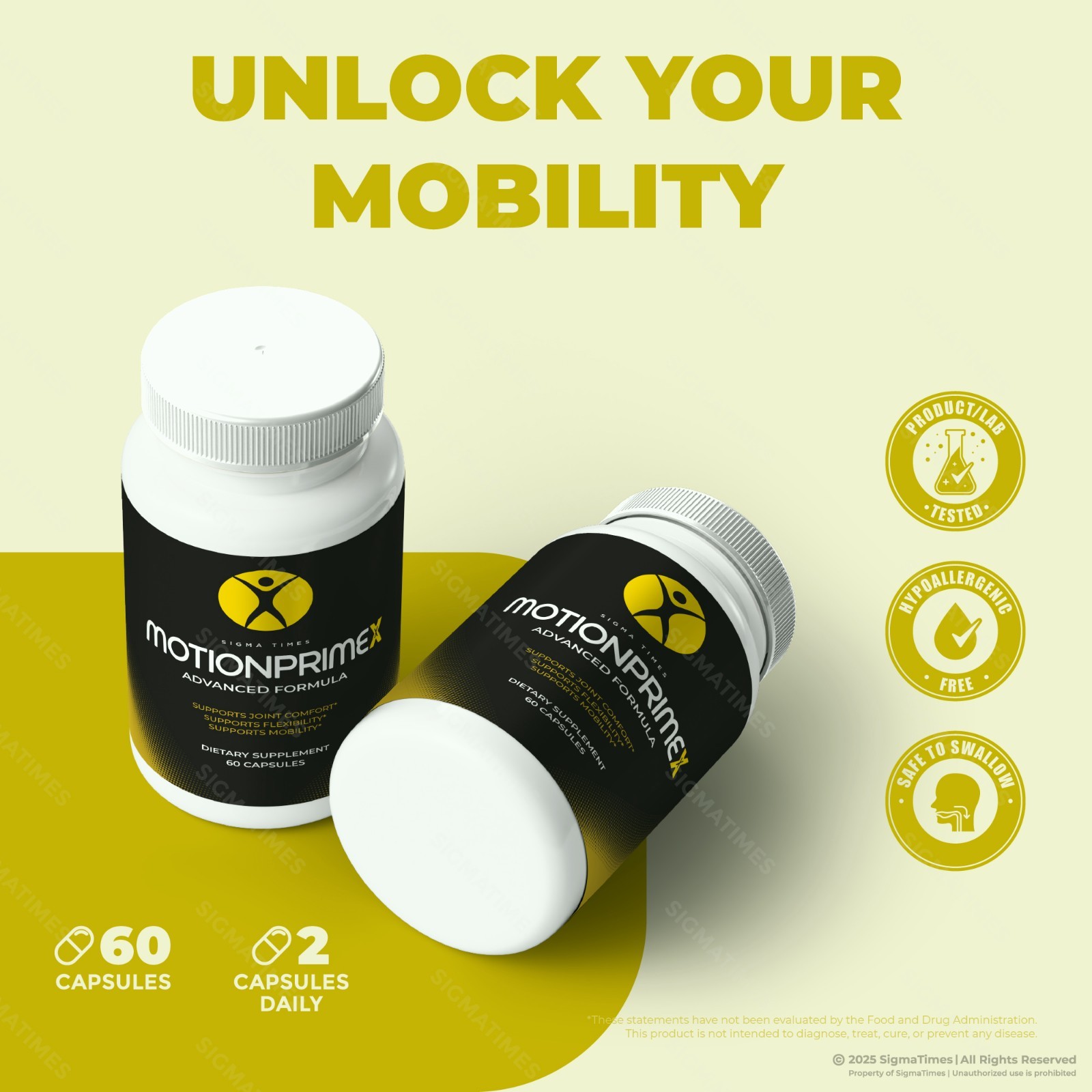 MotionPrimeX Capsules, Natural Joint Health & Mobility Support 60ct