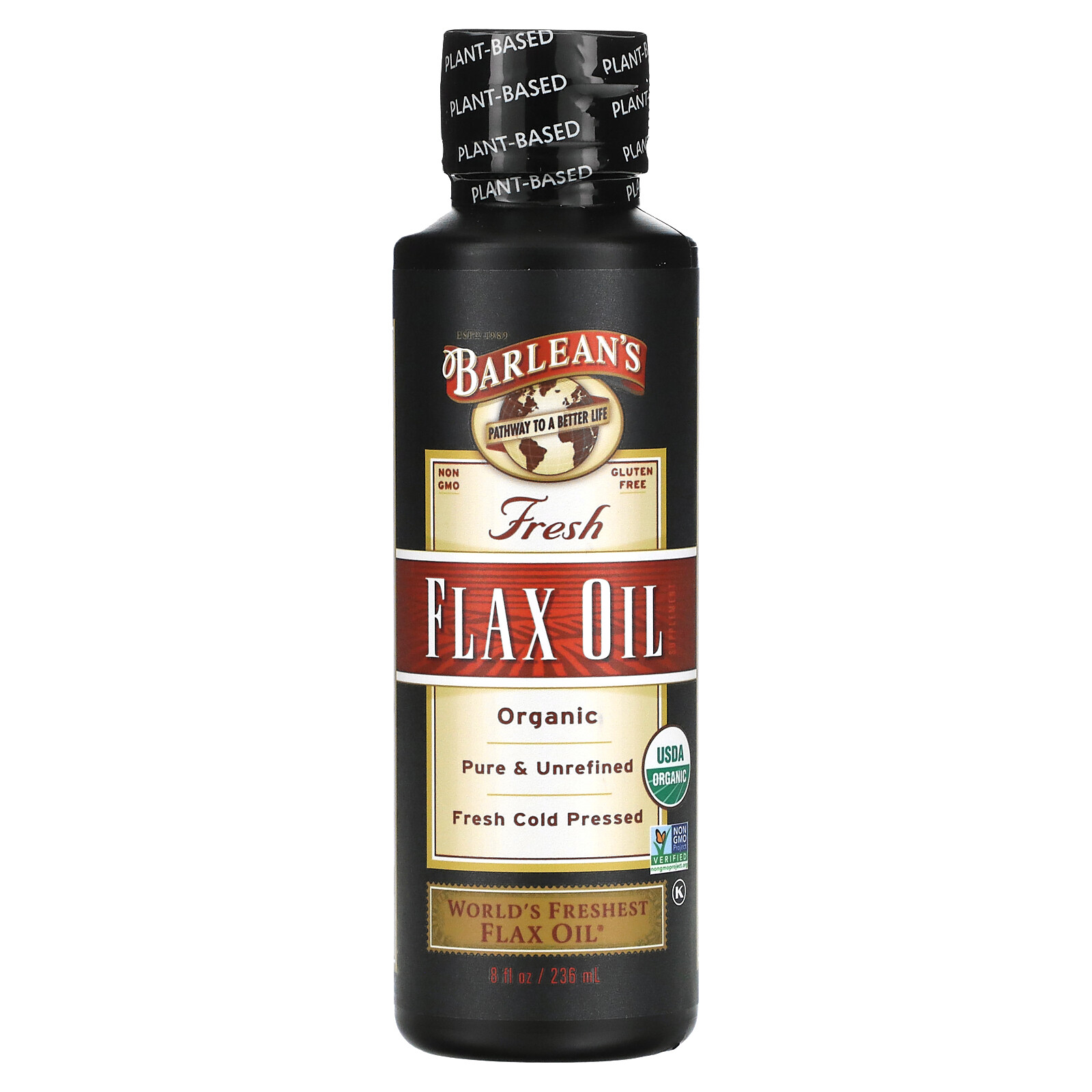 Barlean s Organic Fresh Flax Oil 8 fl oz 236 ml Kosher, Organic