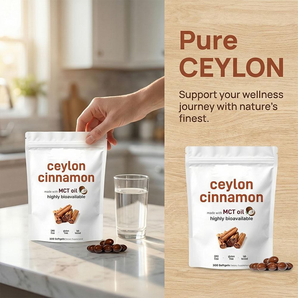 2PACK 7200Mg Equivalent |300Softgels with MCT Oil|HighlyBioavail Ceylon Cinnamon