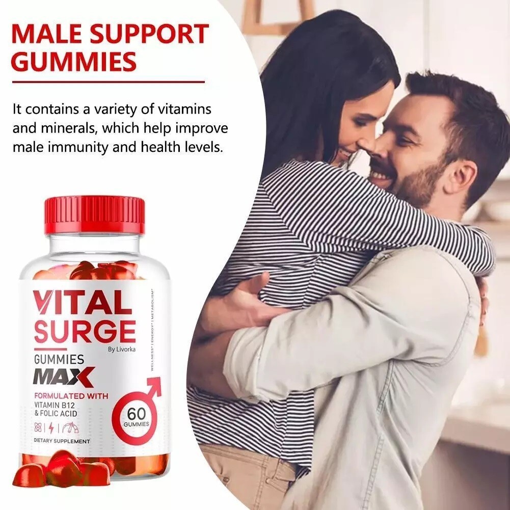 -Vital Surge Male Gummies, Maximum Strength Vital Surge Advanced Formula 60 PCS
