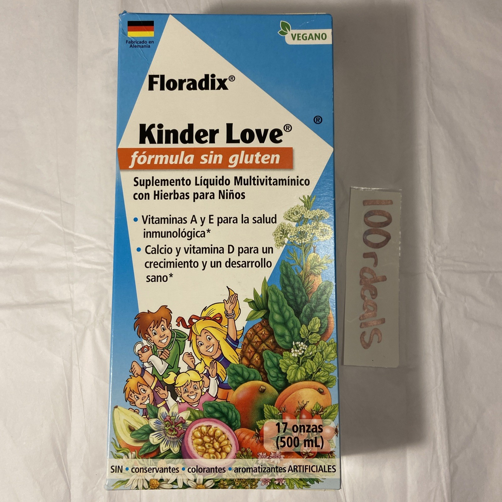 Floradix Kinder Love Vegan Children’s Liquid Multivitamin for Development, 17 Oz