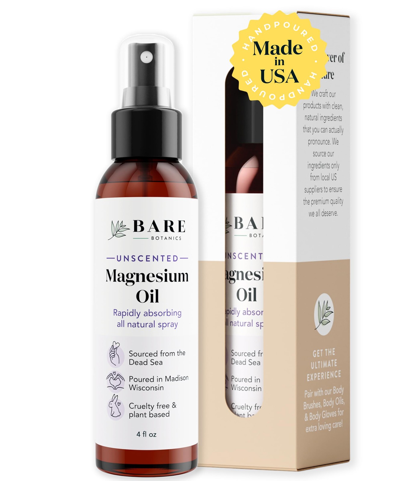 Magnesium Oil Spray 4oz Unscented | Topical Magnesium Chloride Mist from the …