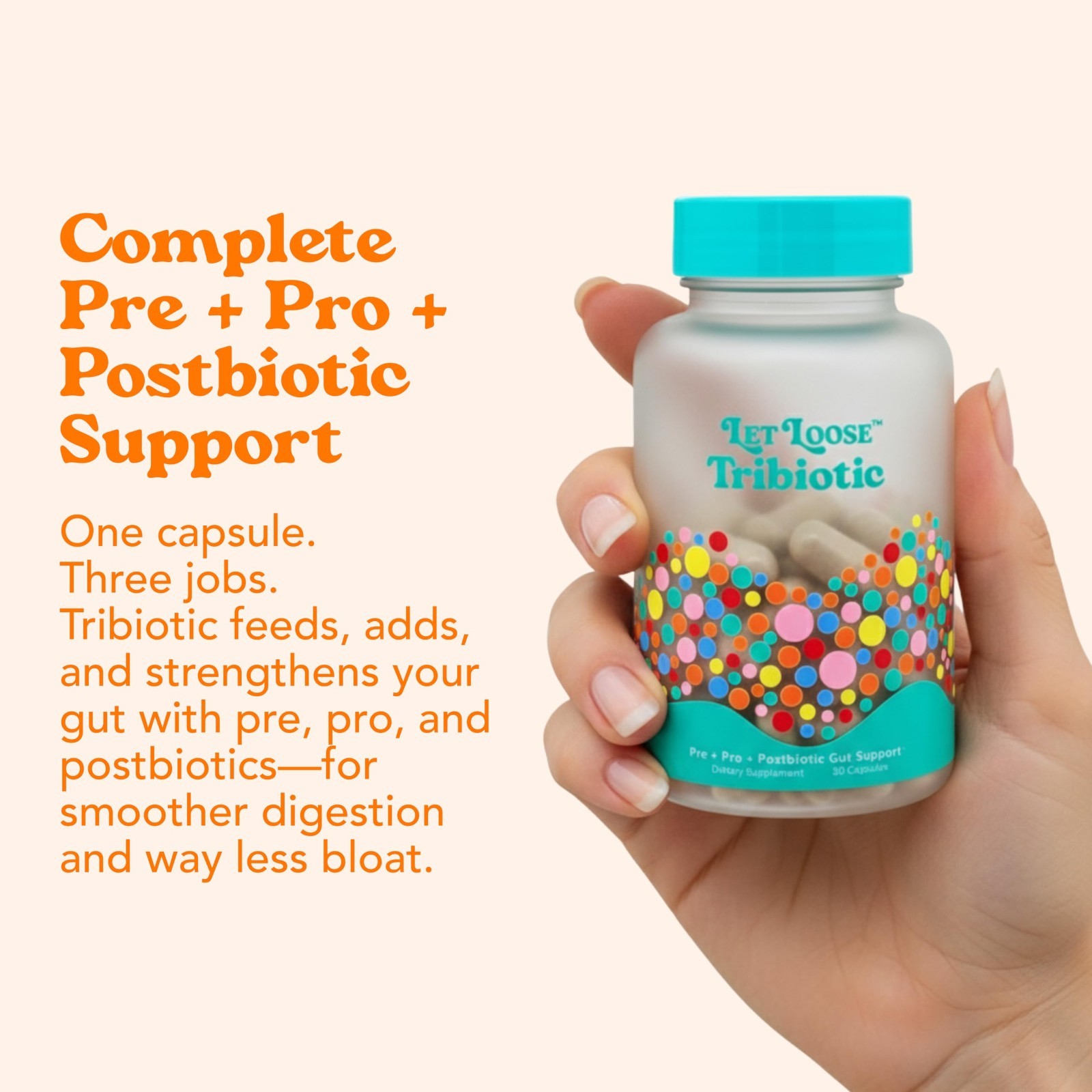 Probiotics Prebiotics Postbiotics – Daily Gut Health Pills (30 Count) for Digest