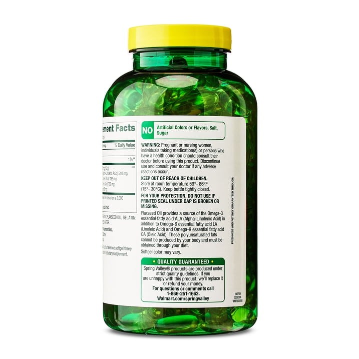 Spring Valley Flaxseed Oil Softgels 1200 mg 200 Count