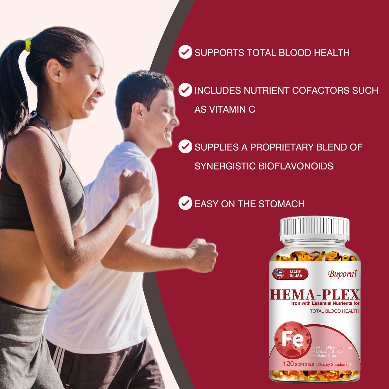 Hema-Plex Iron-Promotes Healthy Blood Circulation And Red Blood Cell Production
