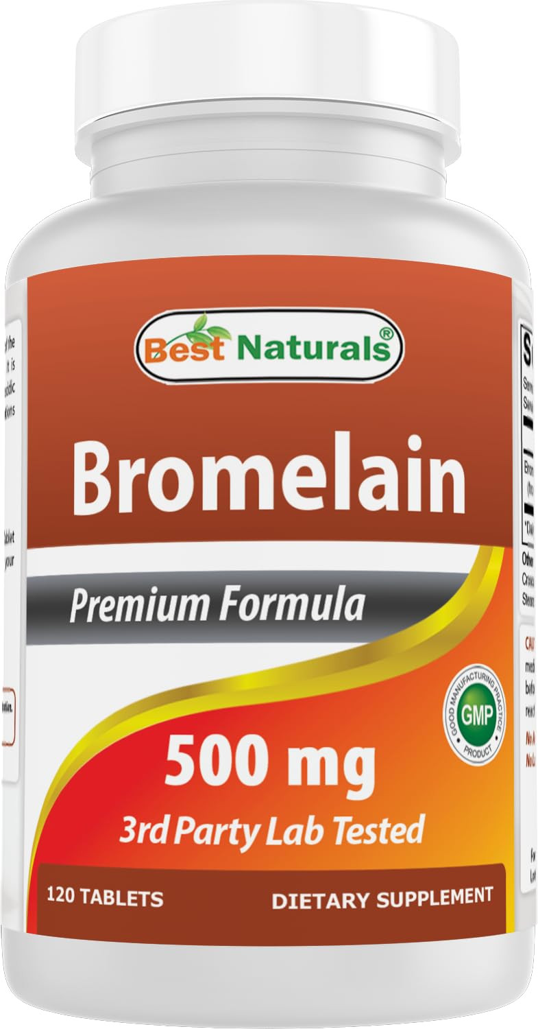 Bromelain Supplement 500mg Non-GMO Gluten-Free 120 Tablets USA Made