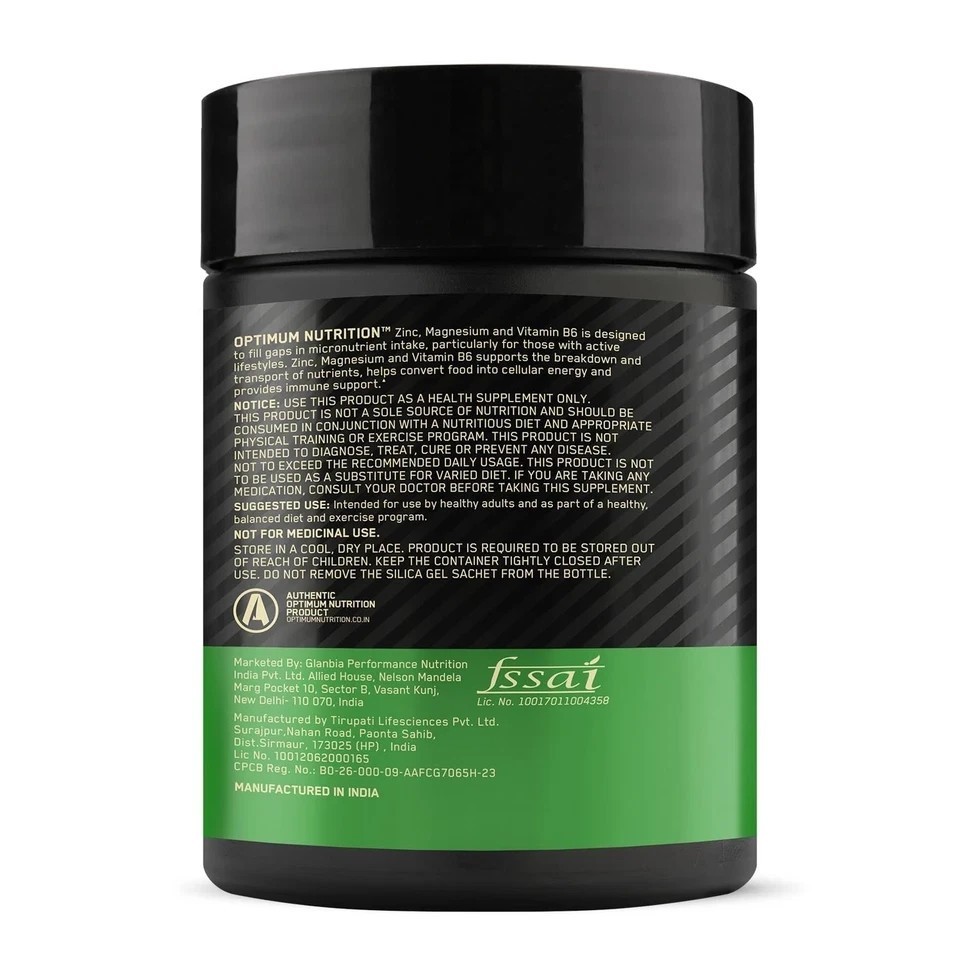Optimum Nutrition ZMA 60 Caps Zinc Magnesium Aspartate | Strength & Recovery c99