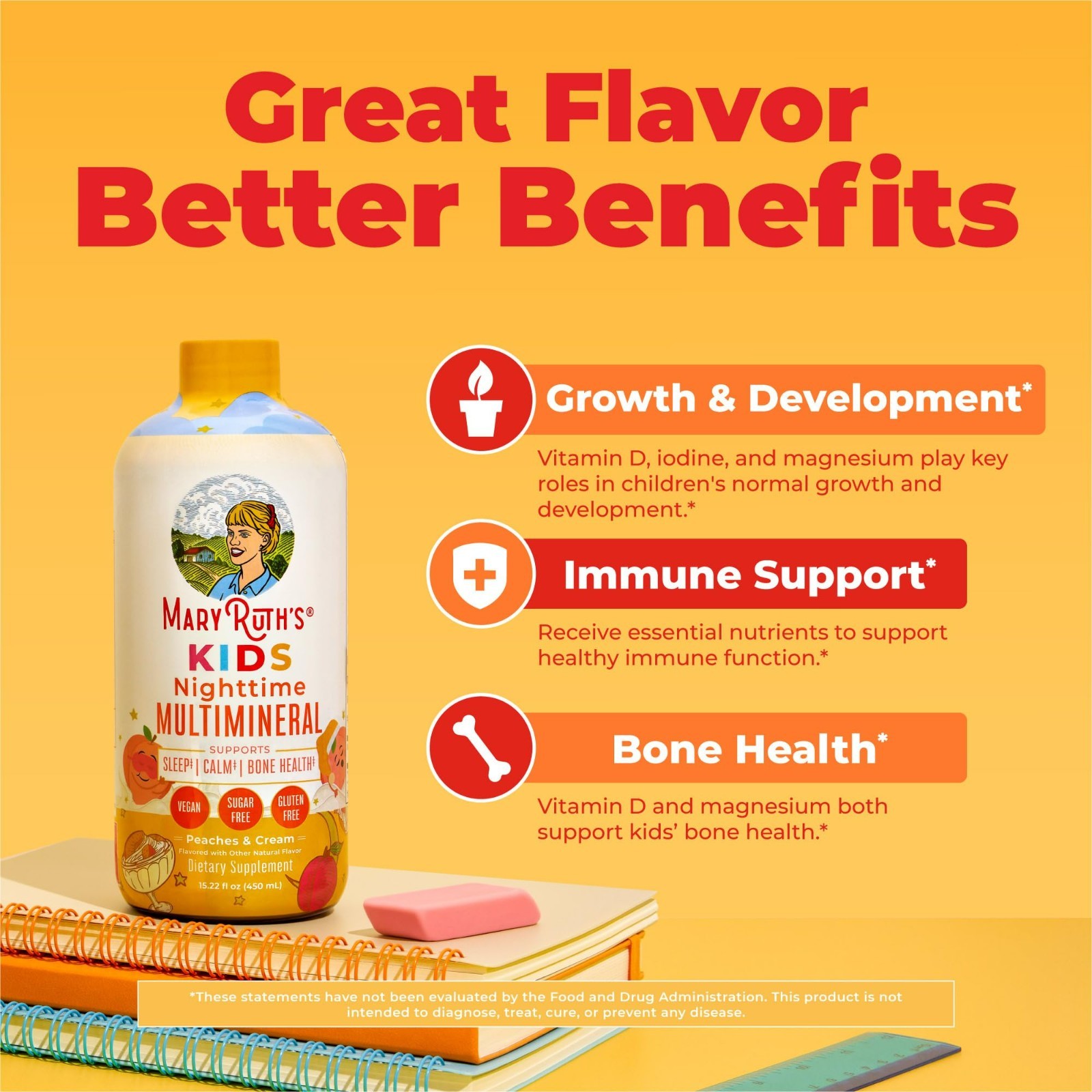 Kids Liquid Nighttime Multimineral Supplement for Bone Health, 15.22 Fl Oz