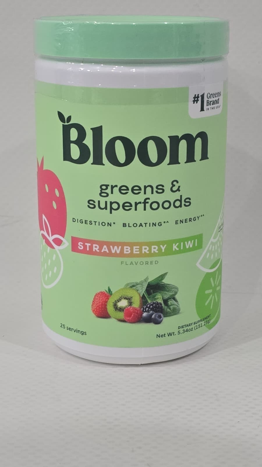 Bloom Nutrition Greens and Superfoods Powder Strawberry Kiwi Flavored Mix