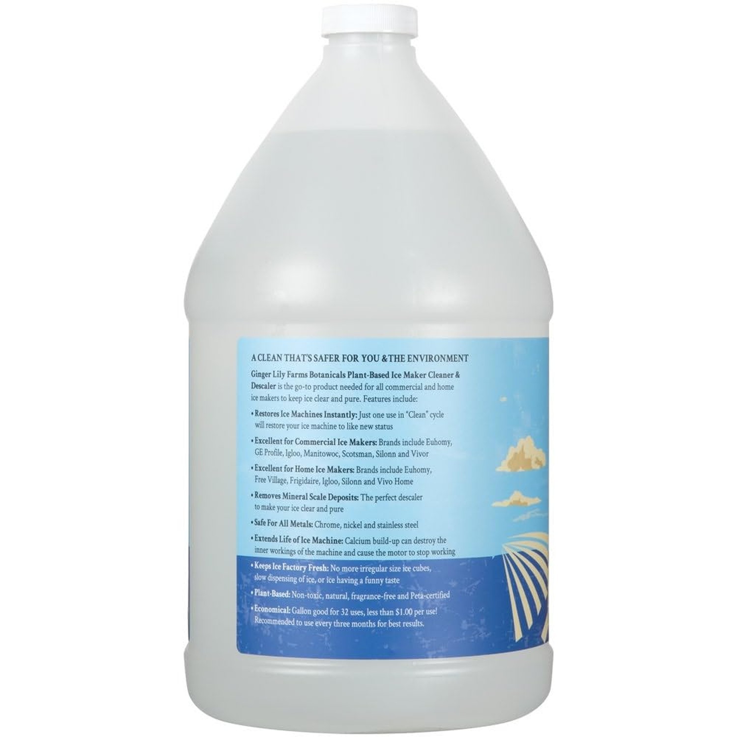 Ginger Lily Farms Botanicals Plant-Based Ice Maker Cleaner & Descaler for All…