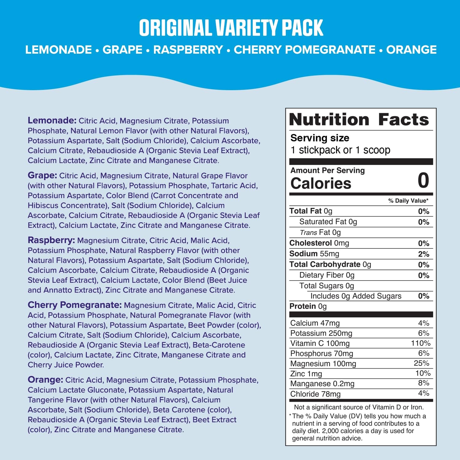 Ultima Replenisher Original Variety Electrolyte Packets 20 Stickpacks Daily Zero