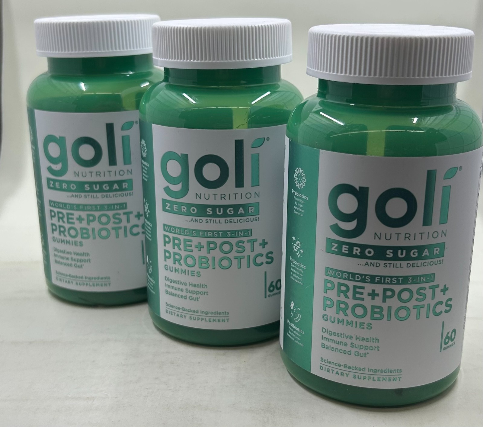 NEW Goli Zero Sugar Pre+Post+Probiotics (LOT OF 3) EXP/ No Earlier than 2027