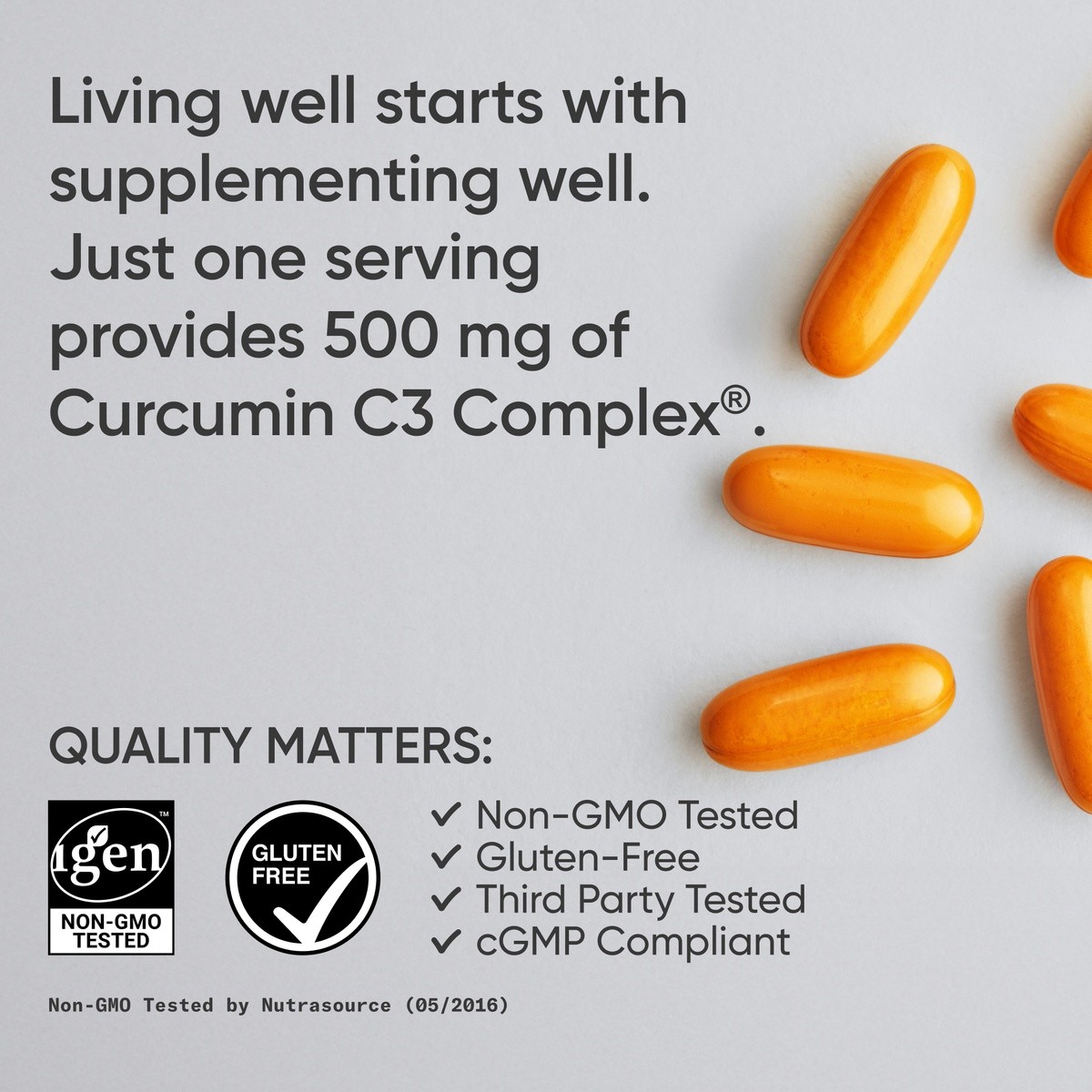 Turmeric Curcumin C3 500mg + Black Pepper Extract & Coconut Oil (60 Softgels)