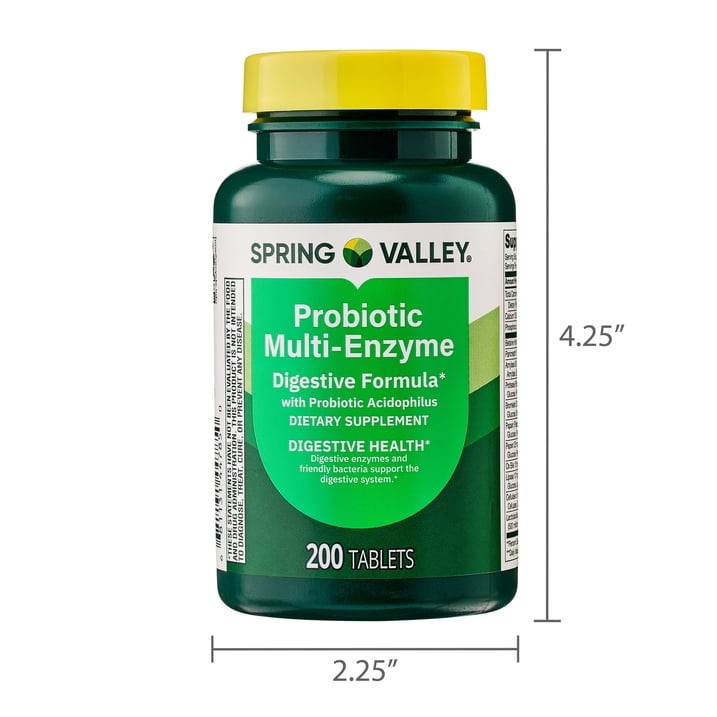(3 pack) Spring Valley Probiotic Multi-Enzyme Digestive Formula Tablets, 200 CT