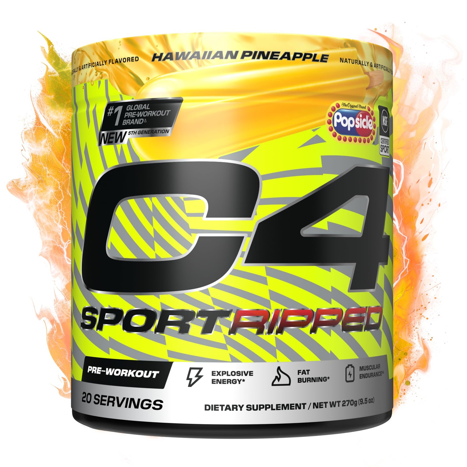 Ripped Sport Pre Workout Powder – NSF Certified for Sport – 200mg Caffeine + …