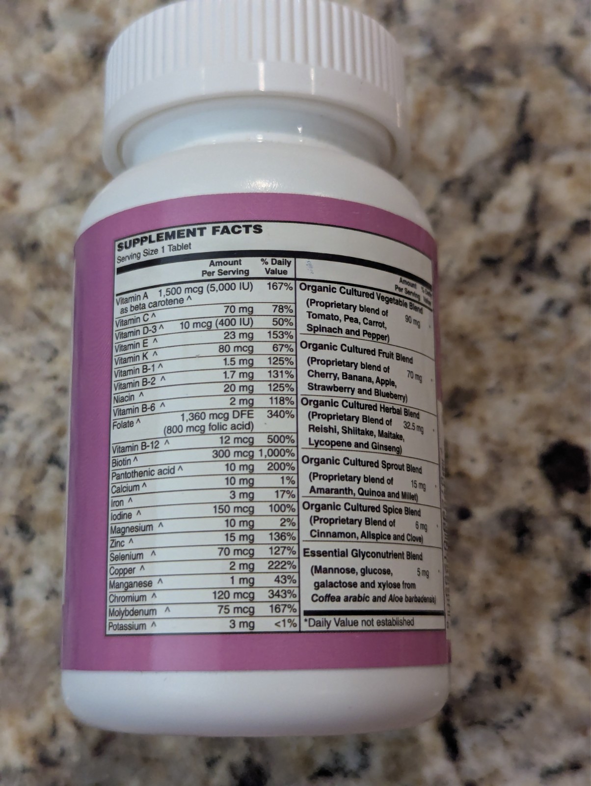 Bristol Farms One Daily Whole Food Multi Vitamin 60 tablets exp: 10/2025