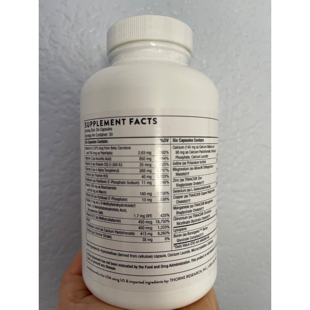 New, Thorne Men’s Multi 50+ supplement with Lycopene and Zinc for Prostate.