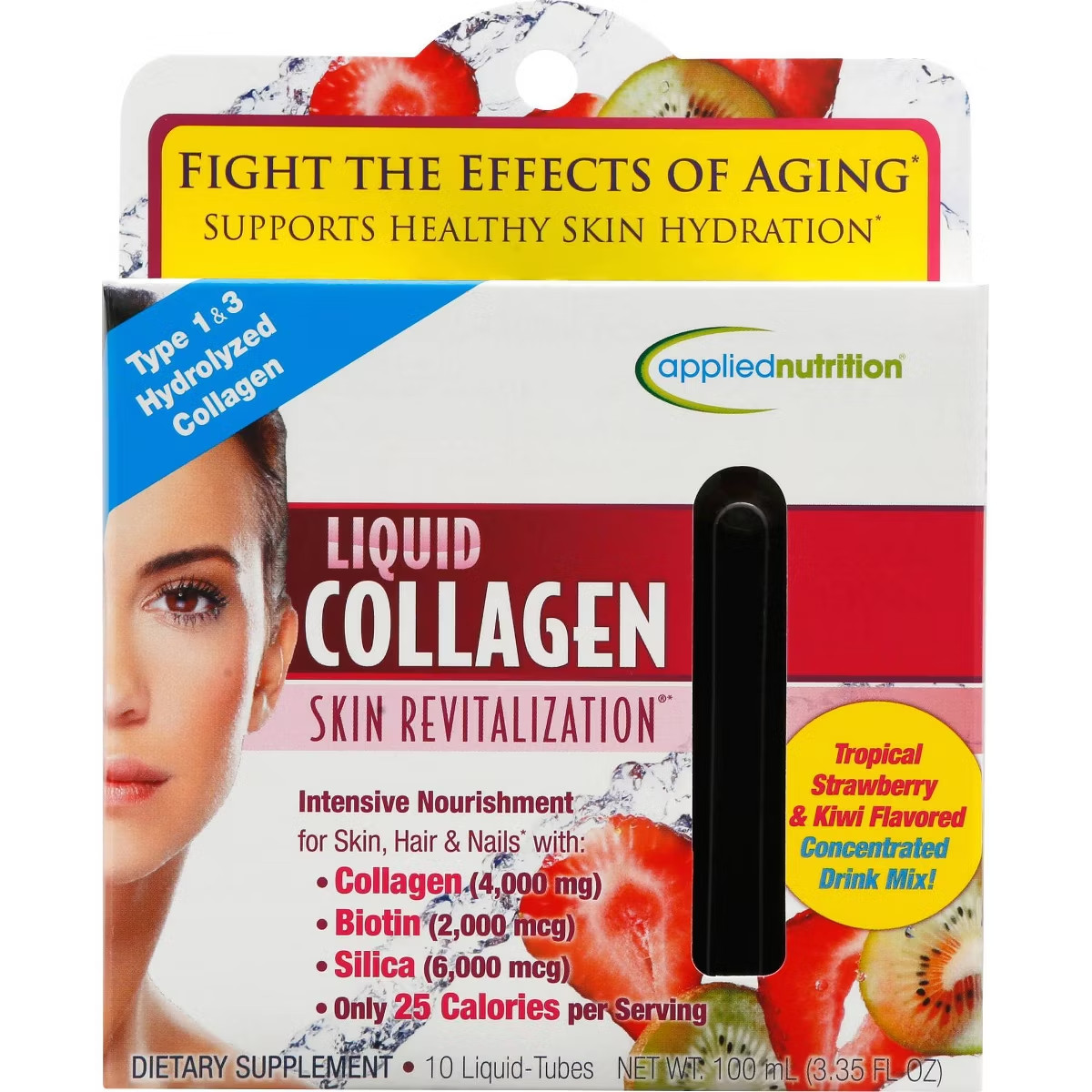 Applied Nutrition Liquid Collagen Skin Revitalization Liquid Drink Mix – 10 ct