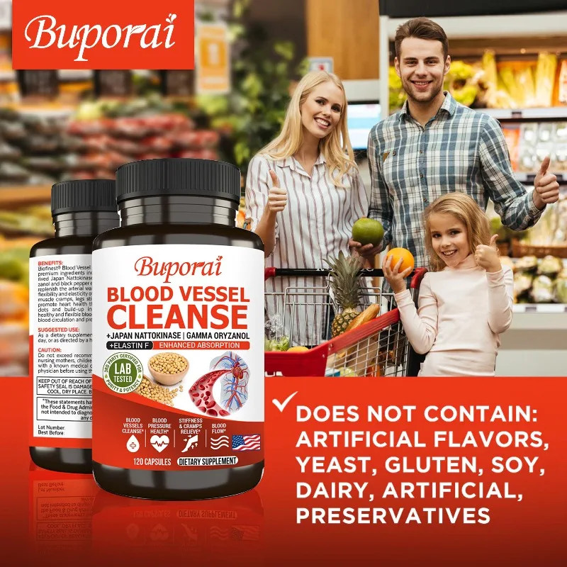 Blood Vessel Cleanse 240pcs, Promotes Energy Production, Supports Heart Health