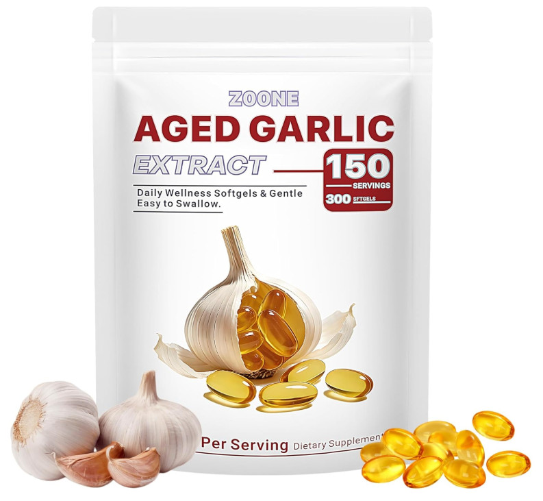 2 Years Aged Garlic Extract Odorless Organic 300 Softgels Heart Immune Support