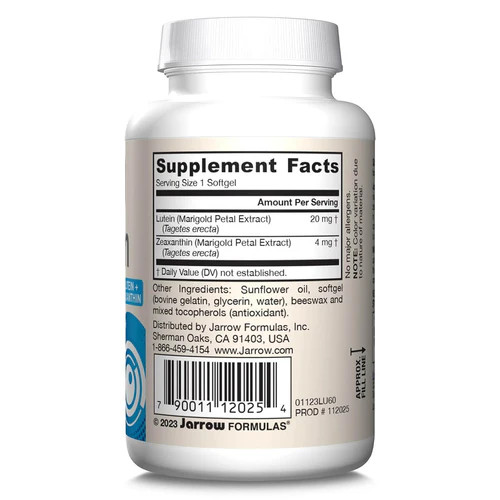 [ 2Pack] Jarrow Formulas Lutein 20mg with 4mg Zeaxanthin 120 Softgels | 08/2026