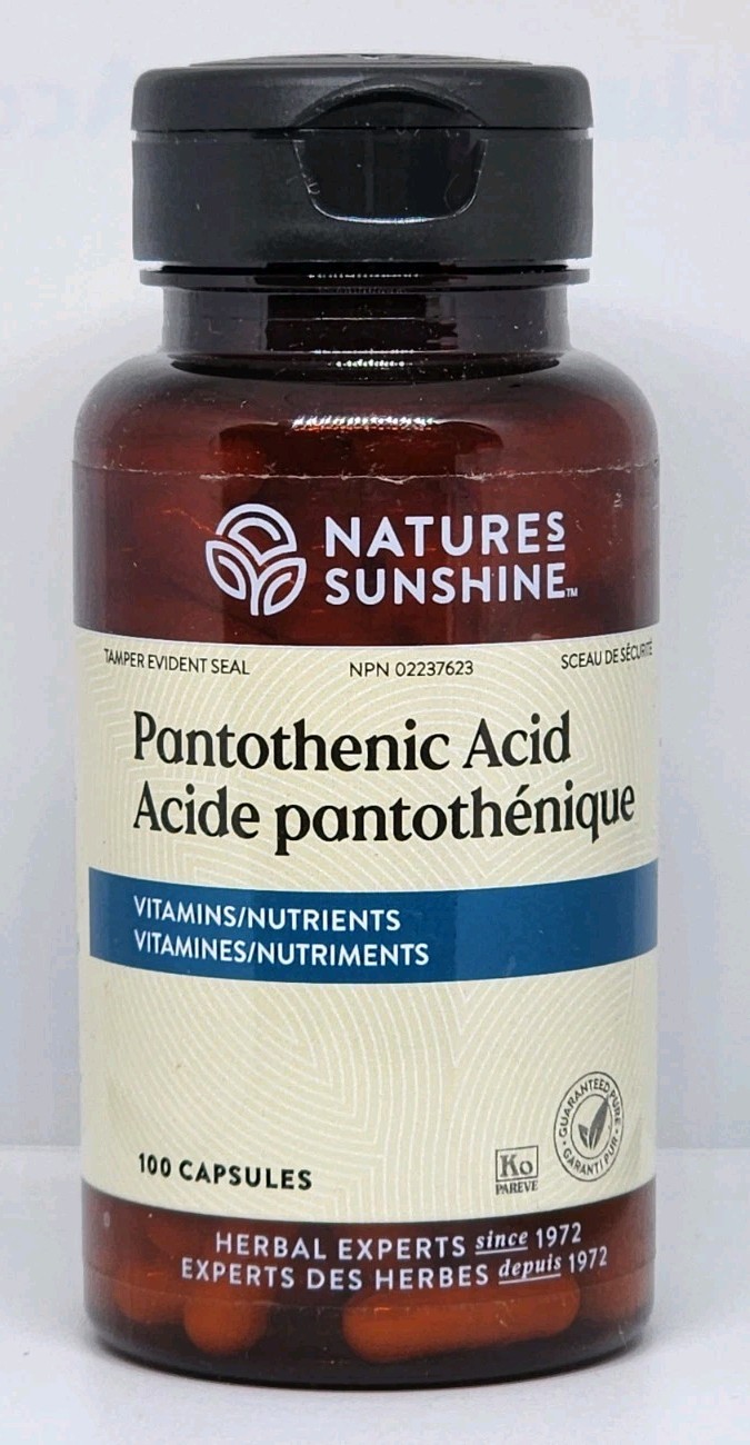 Natures Sunshine Pantothenic Acid 100 Capsules New Sealed Exp. 10/2025