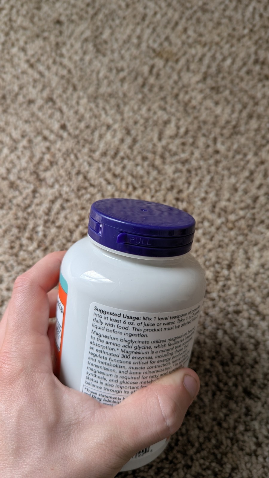 Now Magnesium Bisglycinate Powder 8 oz Exp 01/2029