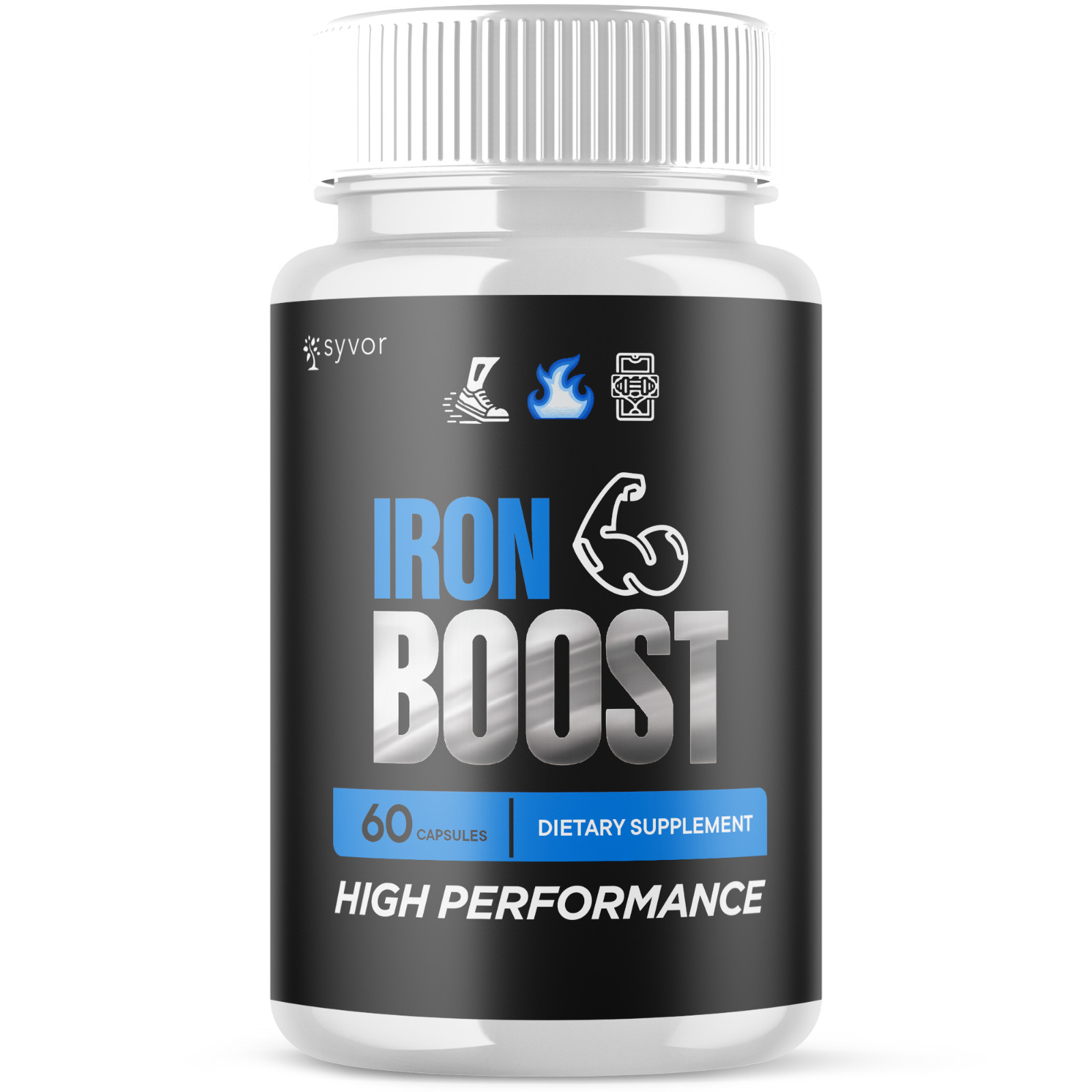 (1 Pack) Iron Boost Male Support Supplement Advanced Formula IronBoost 60 Caps