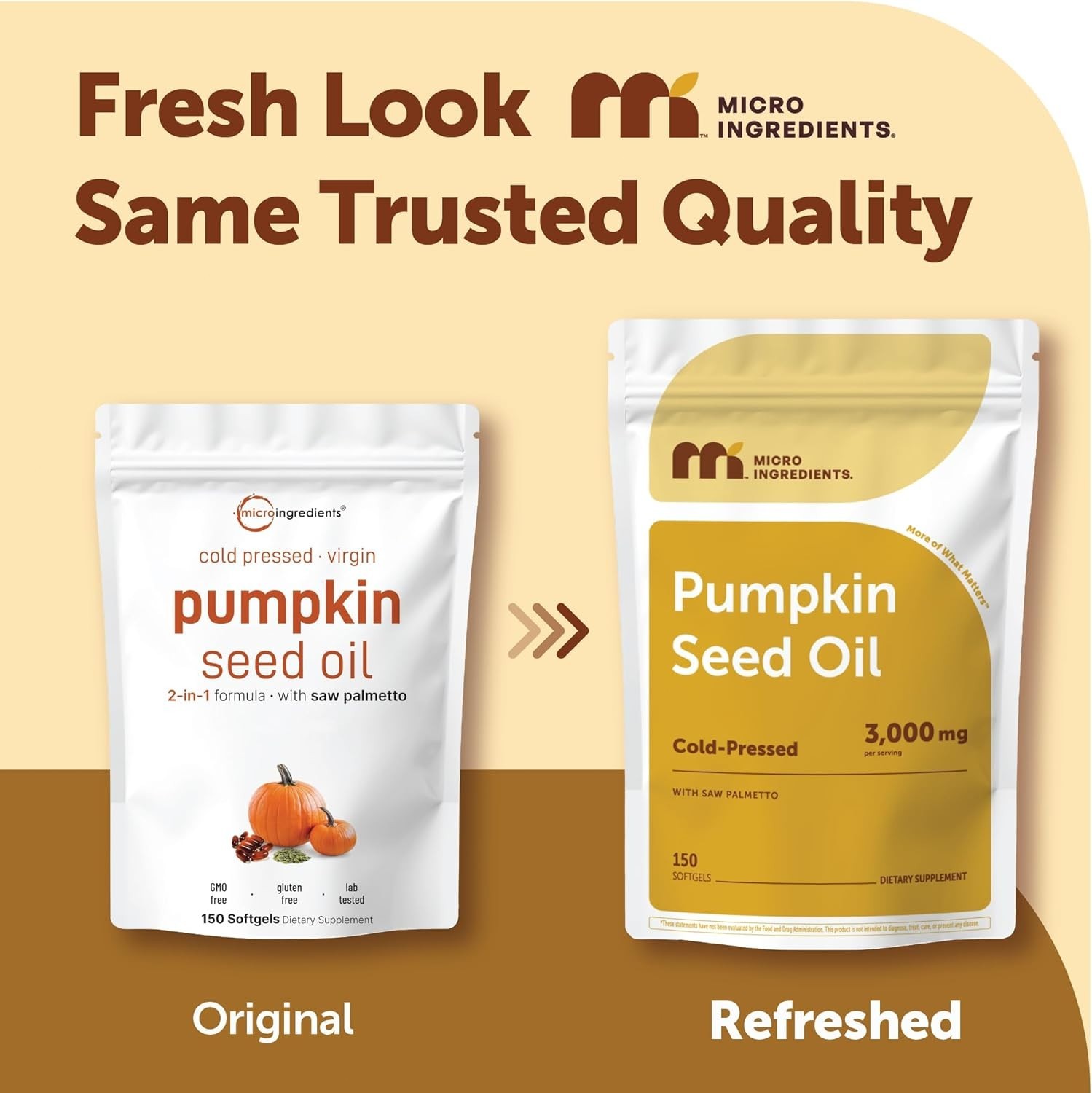 Micro Ingredients Pumpkin Seed Oil Saw Palmetto 150 Softgels GF Vegan Friendly