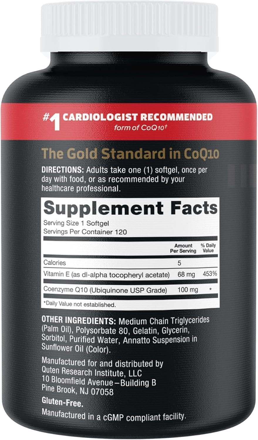 Qunol Ultra Coq10 100Mg, 3X Better Absorption, Patented Water and Fat Soluble Na