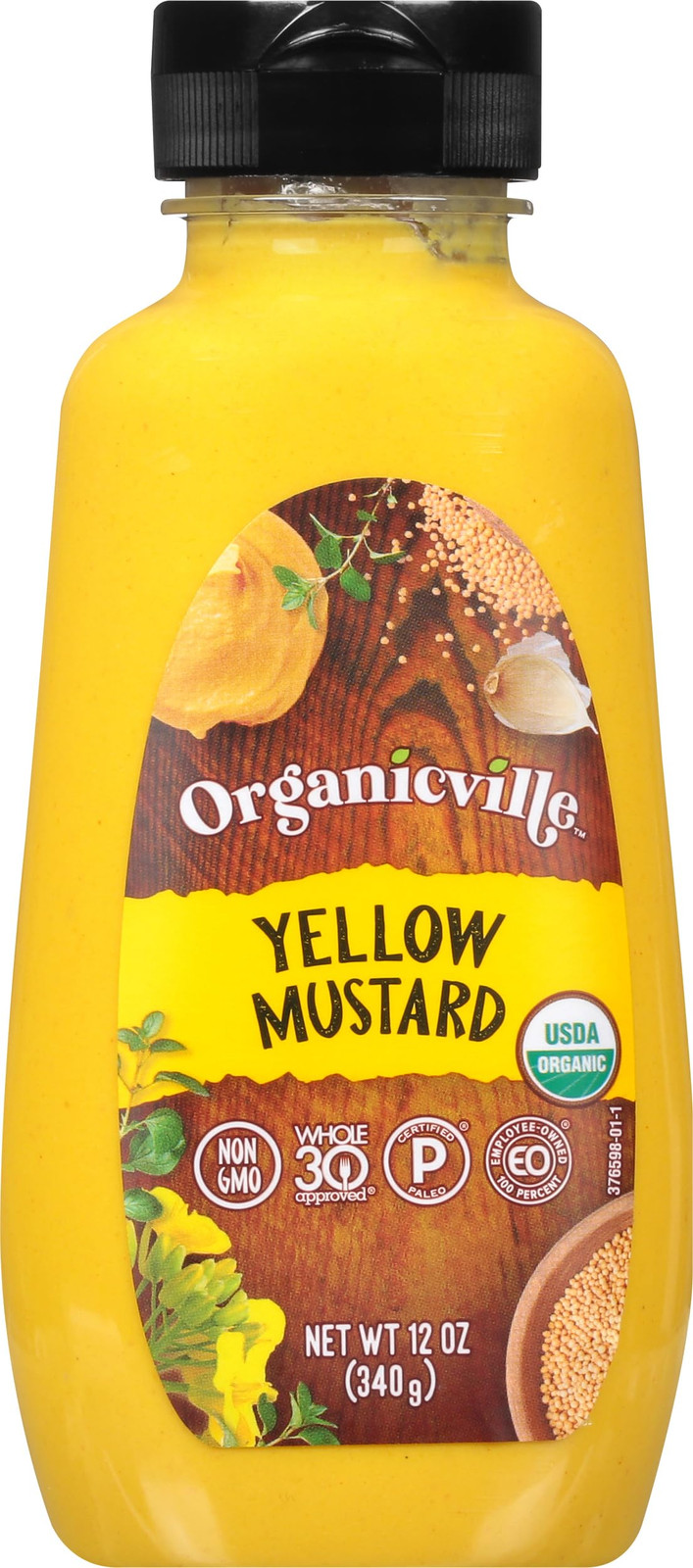 Organic Yellow Mustard Gluten Free Vegan Keto Friendly 12 Ounce Pack