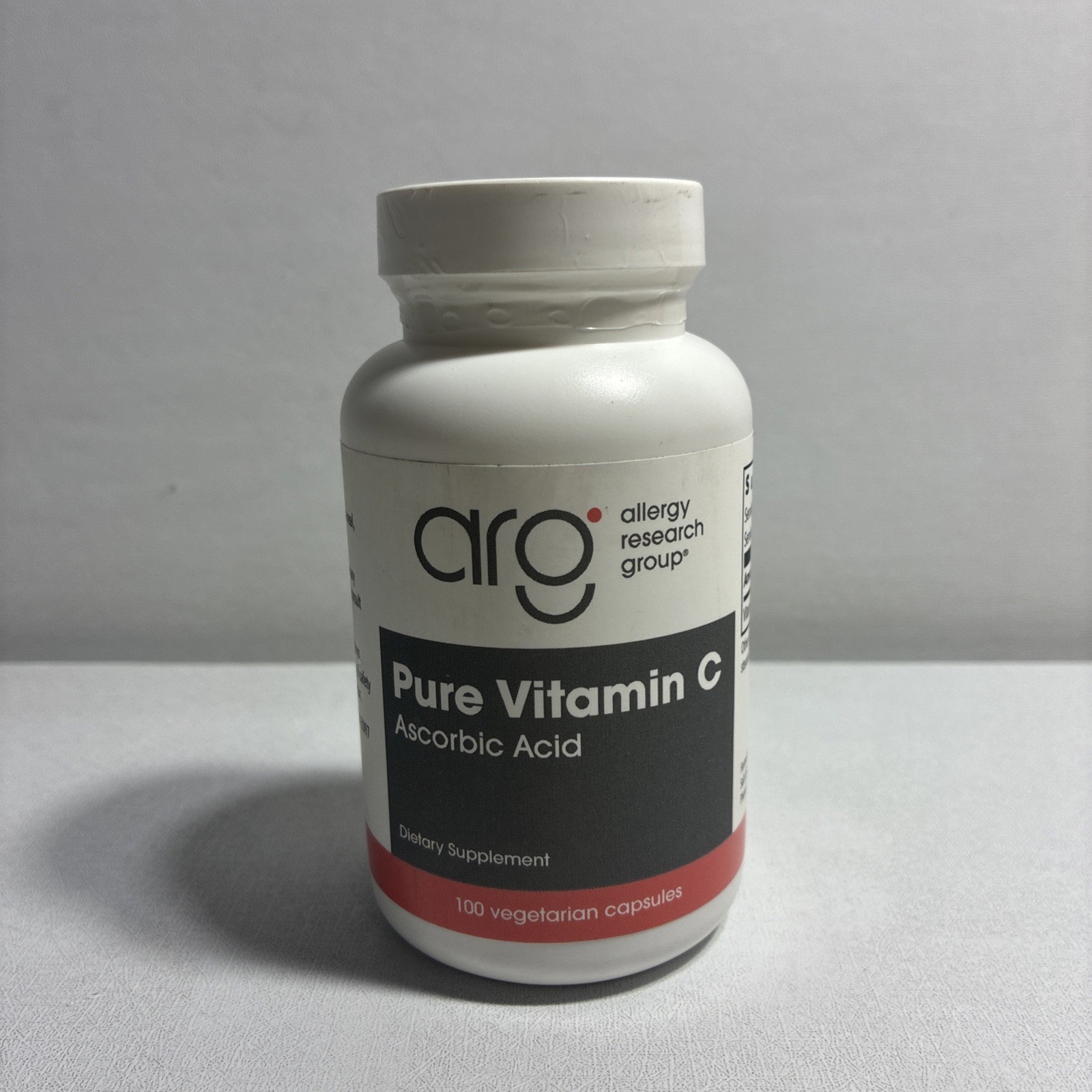 Allergy Research Group Pure Vitamin C Absorbic Acid/ 100 Caps/ New & Sealed