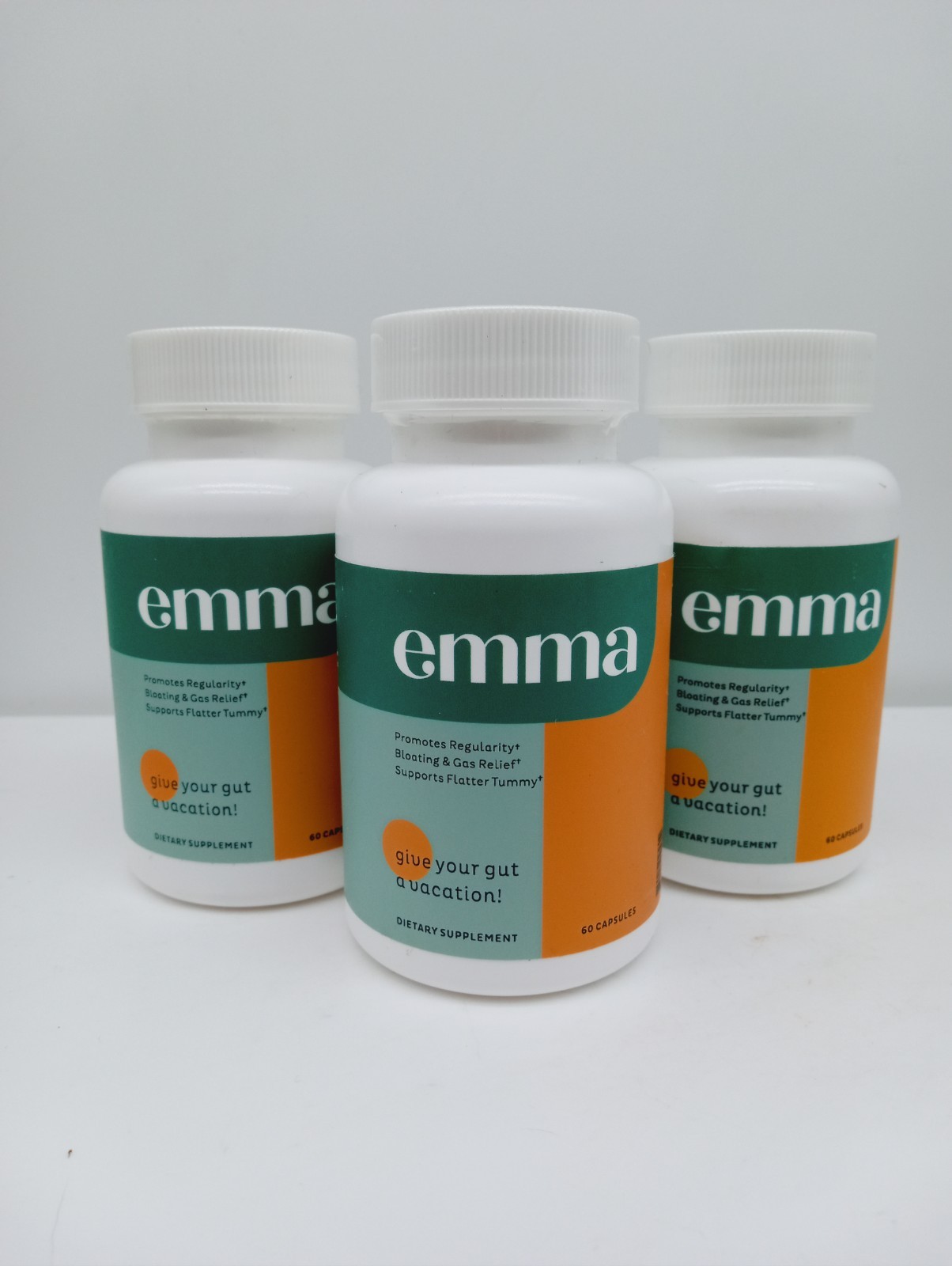 3X Emma Dietary Supplement Gut Health Bloating Constipation 60 Caps Exp 5/27