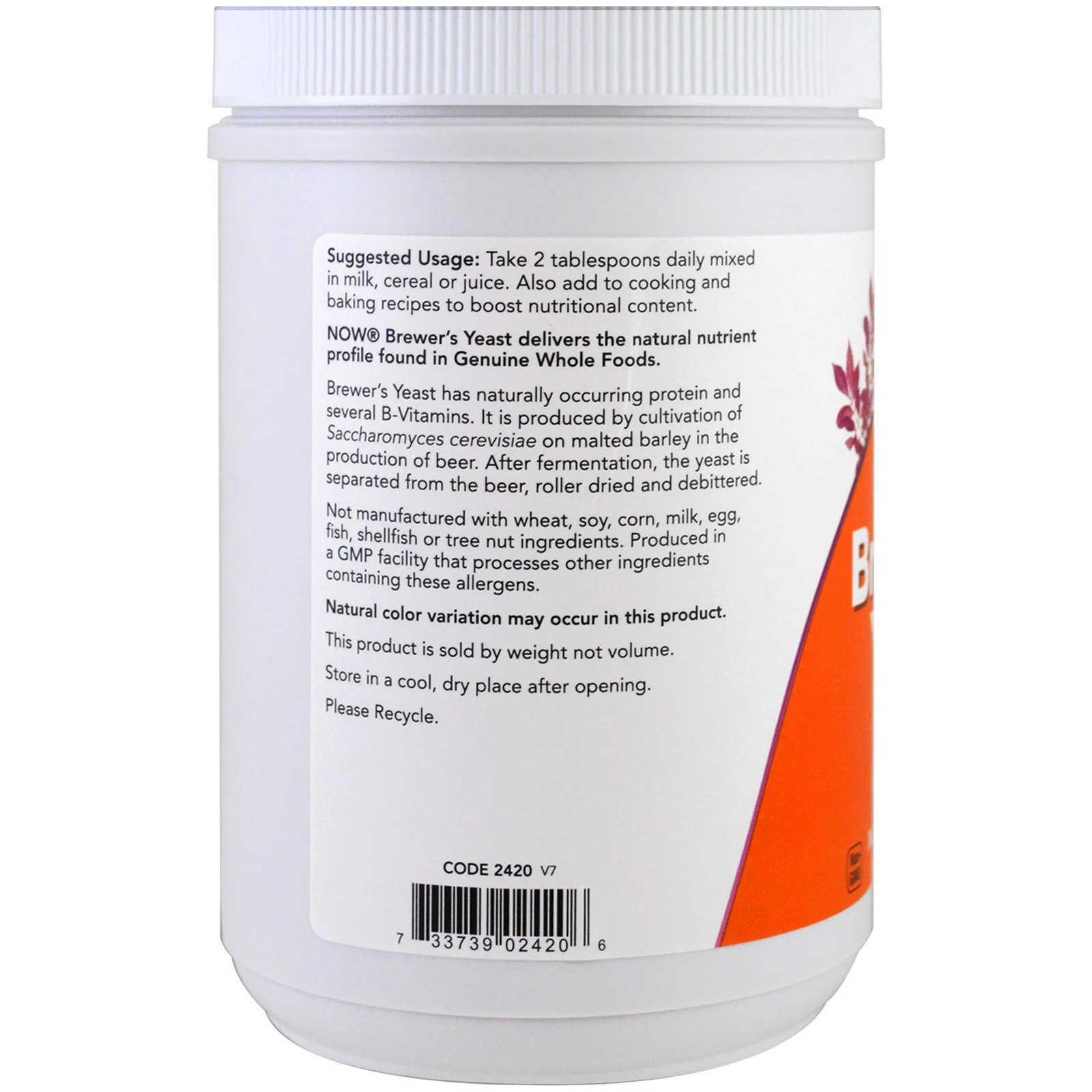 Now Foods Brewer s Yeast Super Food 1 lb 454 g GMP Quality Assured, Kosher,