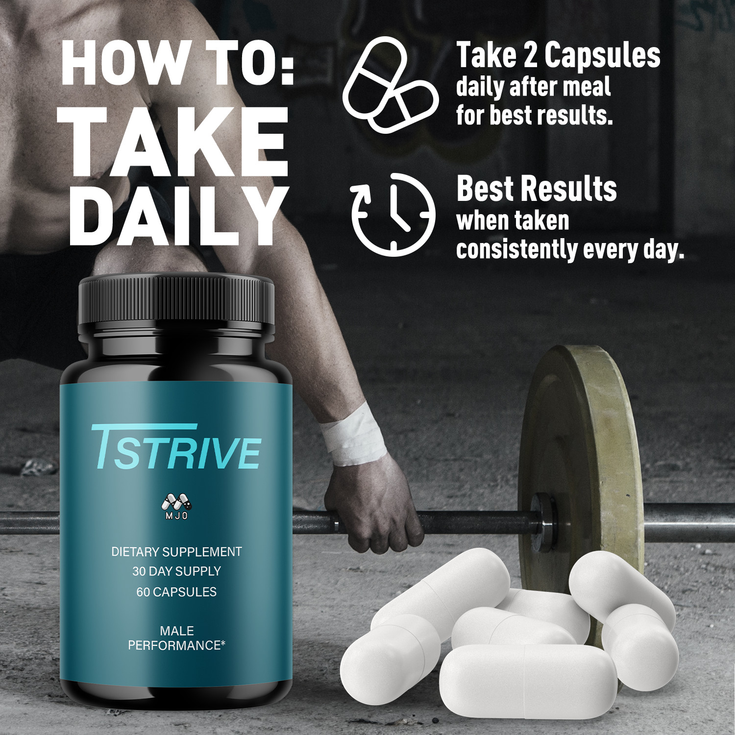 (1 Pack) Tstrive Advanced Male Health Support Supplement Tst Rive 60 Capsules