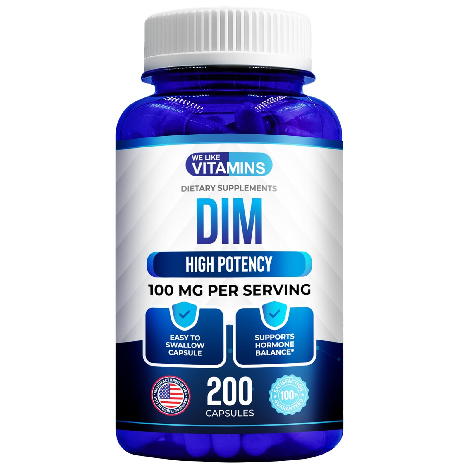 DIM 100mg 200 Capsules – 200 Day Supply – Diindolylmethane DIM Supplement for…