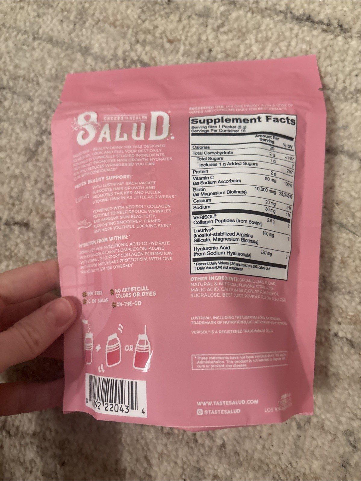 Taste Salud Skin + Beauty Strawberry Kiwi 15ct Exp 3/2028