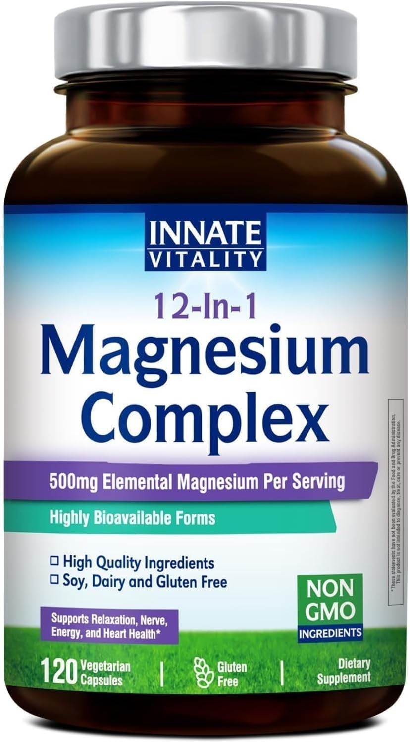 Innate Vitality 12-in-1 Magnesium Complex, 500 mg 120 Count (Pack of 1)..