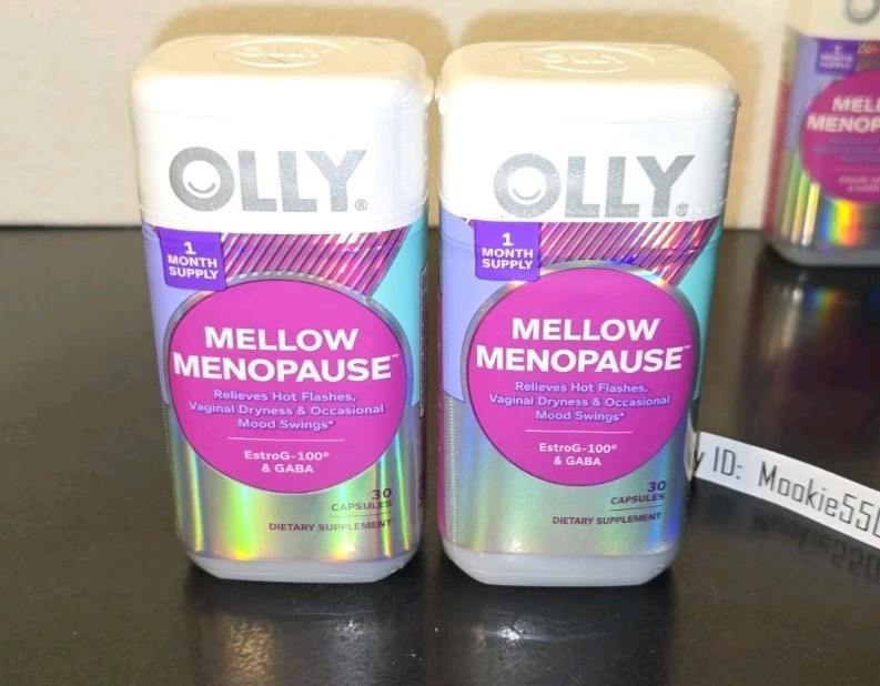EXP 04/2027! 2 Lot (30ea) OLLY MELLOW MENOPAUSE 60 Capsules 2 Months Supply