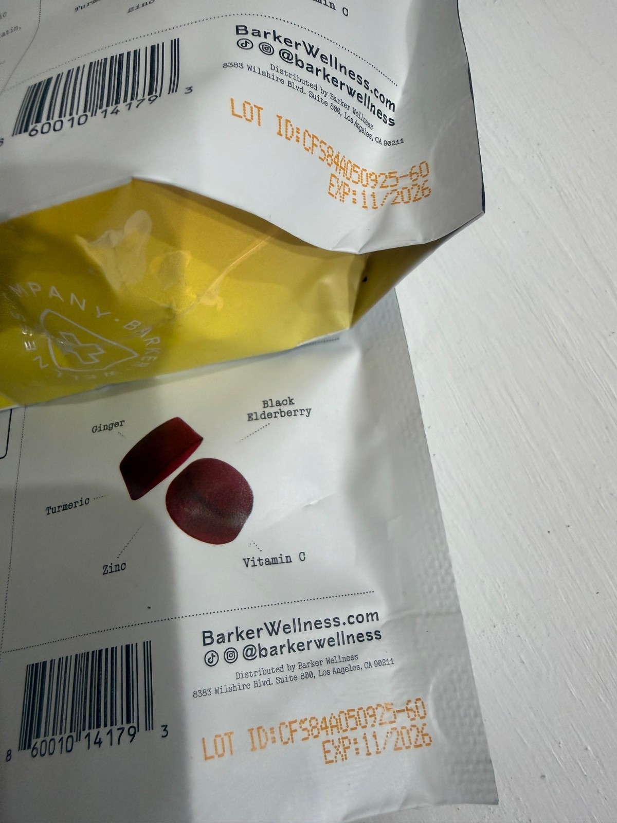 2 ~ Barker Wellness ~ Immunity Gummies 60 per bag ~ Lemon Lime Ex 11/26