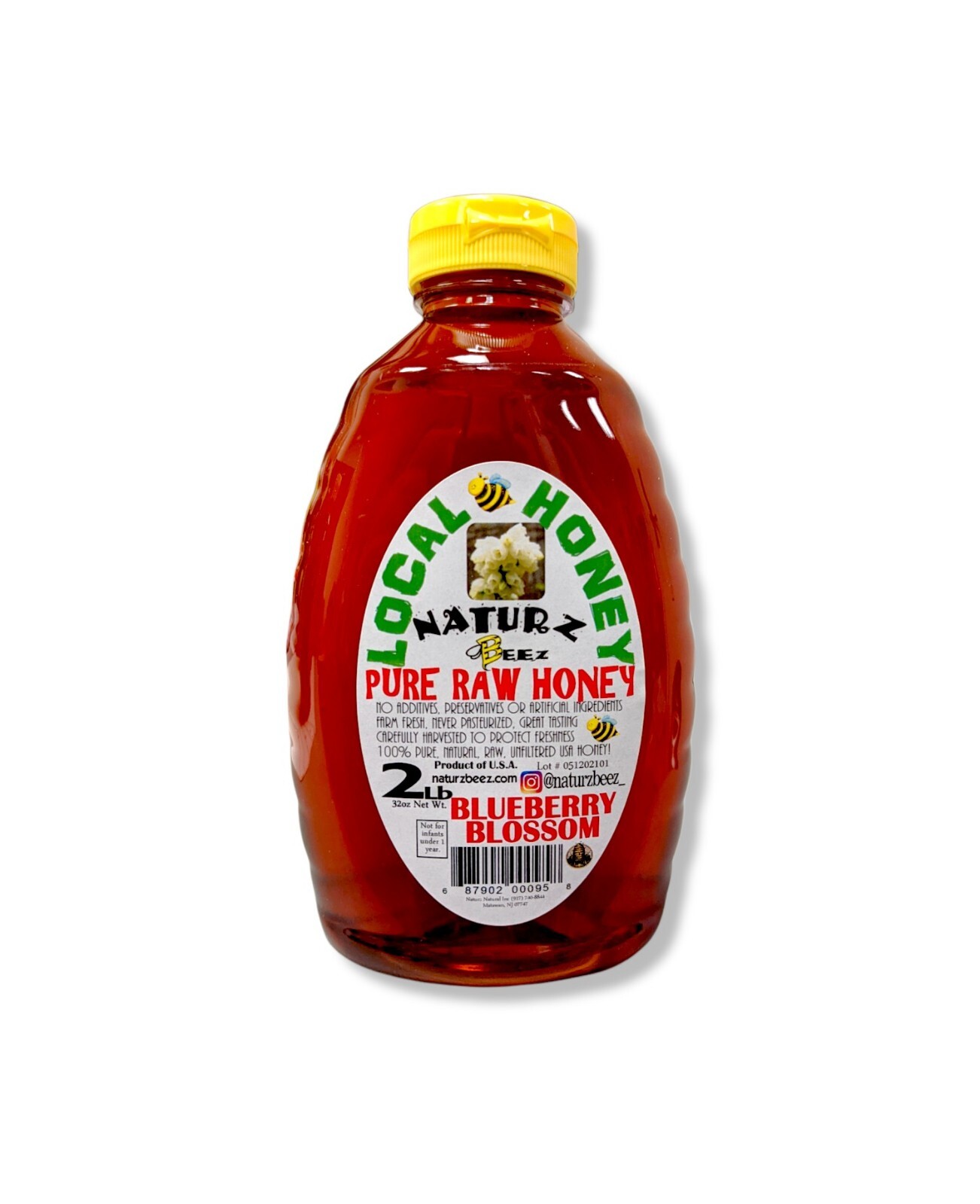 RAW BLUEBERRY BLOSSOM HONEY 2LB 100% PURE LOCAL UFILTERED NJ/NY/PA/DE/MD Squeeze