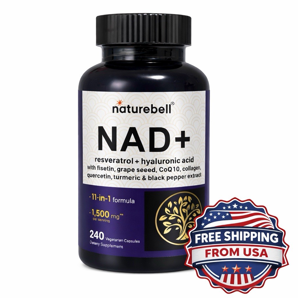 NAD+ 1500mg w/ Resveratrol CoQ10 | 240 Capsules | Energy Anti Aging Supplement