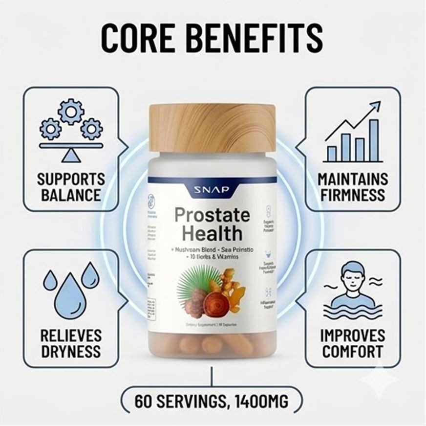 SNAP Prostate Health 2-Pack Saw Palmetto Mushroom Blend Men’s Support 180 Caps
