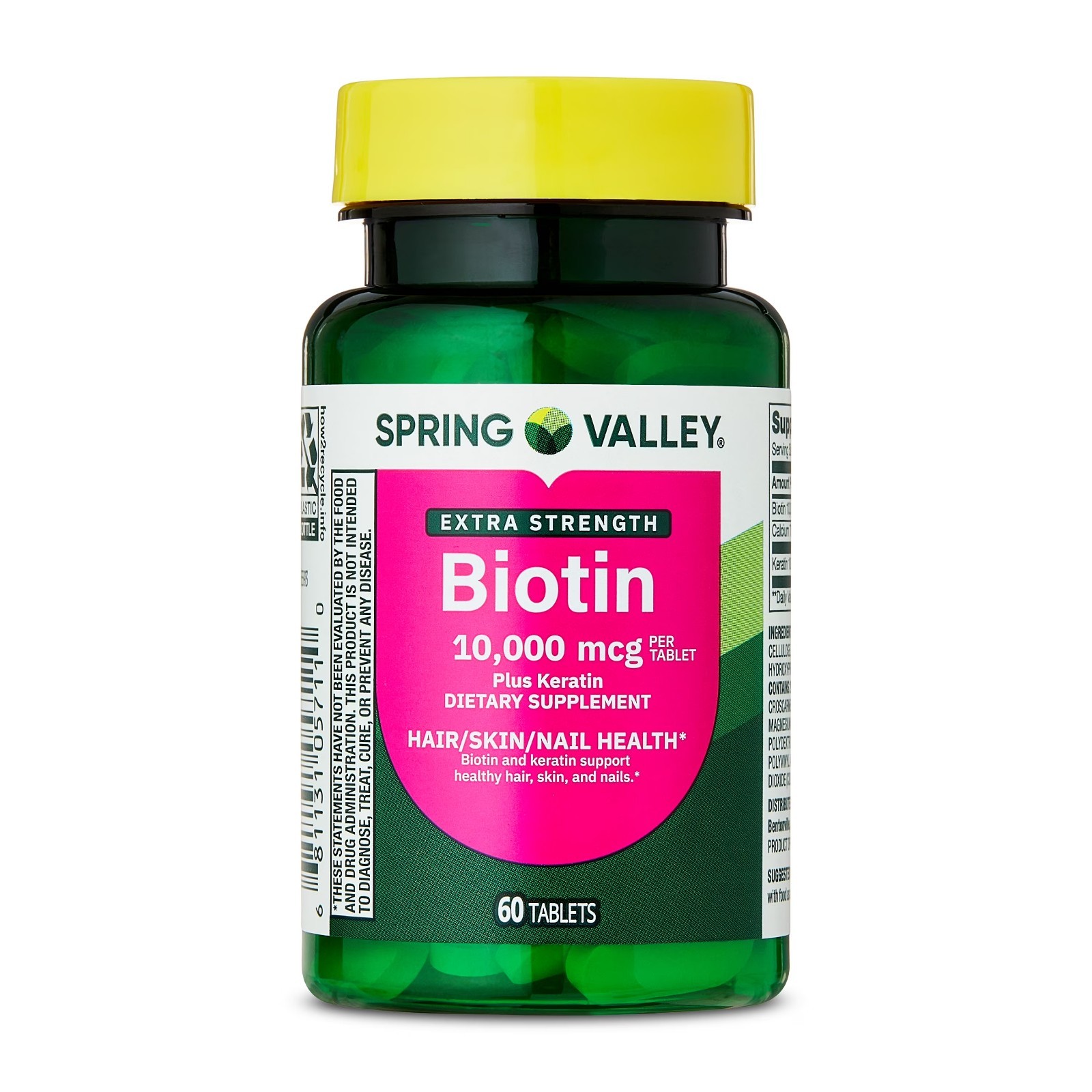 Spring Valley Extra Strength Biotin plus Keratin Tablets, 10000 Mcg, 60ct. pak 2
