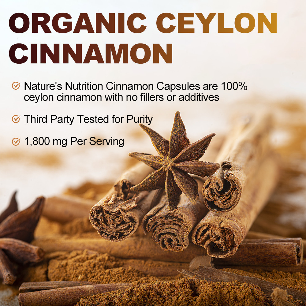 Pure Cinnamon Capsules, True Sri Lanka Certified Organic Ceylon Cinnamon 240ct