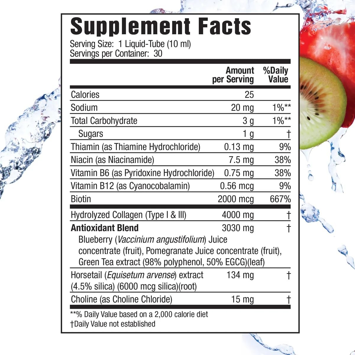 Applied Nutrition Liquid Collagen Drink Mix 4000 30 Count (Pack of 1), Red