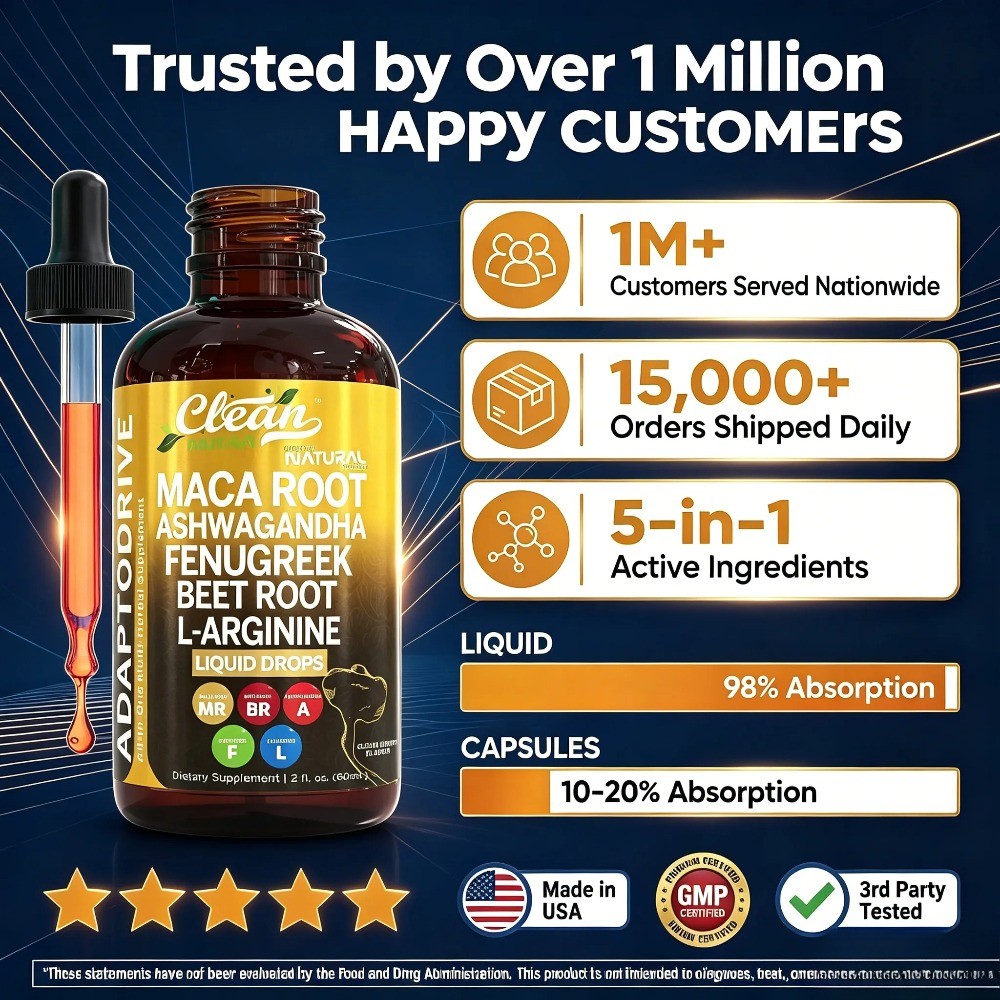 Clean Nutra Maca Root Drops – Ashwagandha, Fenugreek, Beet Root & L-Arginine