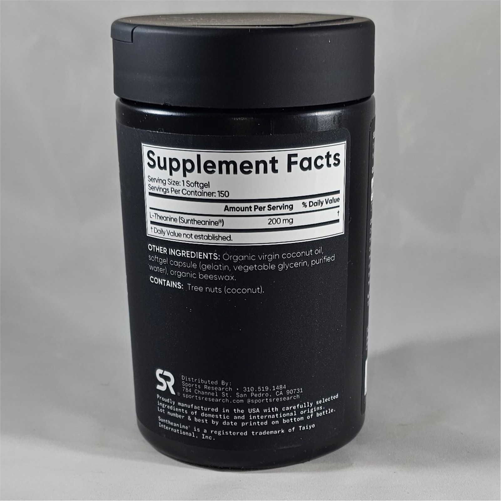 Sports Research L-Theanine Suntheanine 200 mg, 150 Softgels EXP 12/2028
