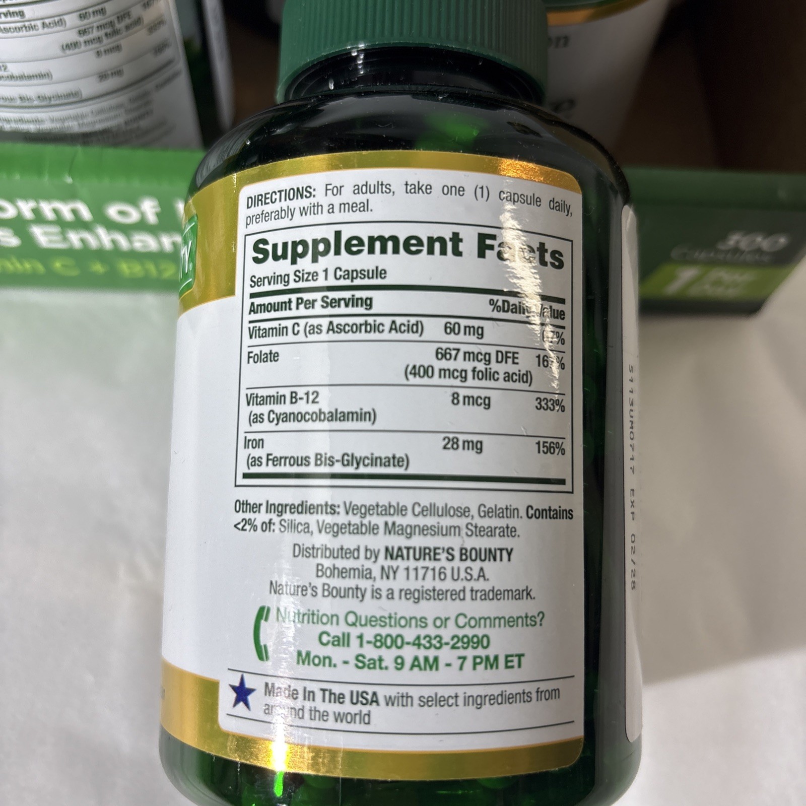 Nature’s Bounty Iron Glycinate 300 Count EXP 2/2028