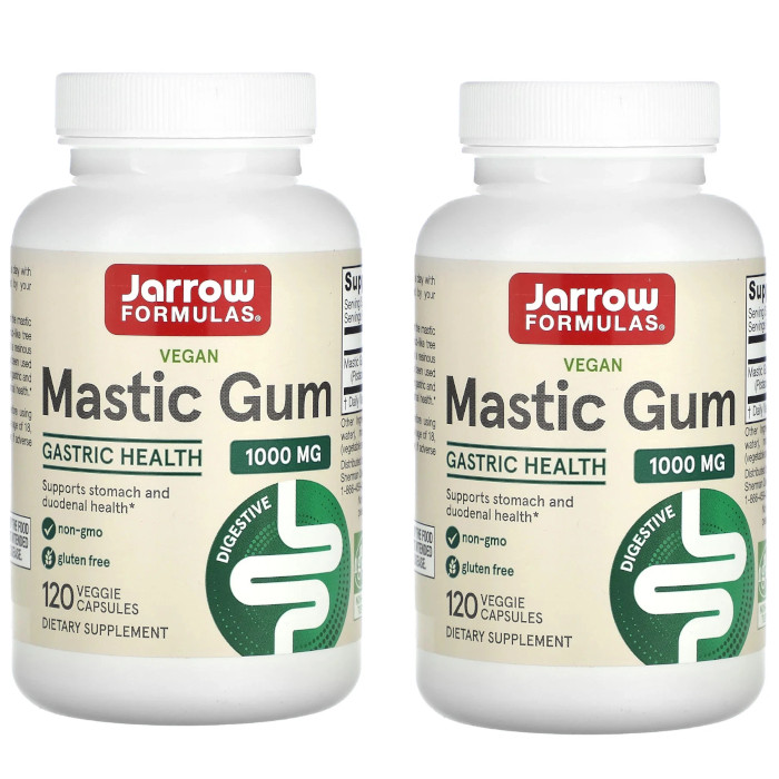 Jarrow Mastic Gum (1000 mg) Gastric Health 120 Veggie Capsules Each (Pack of 2)